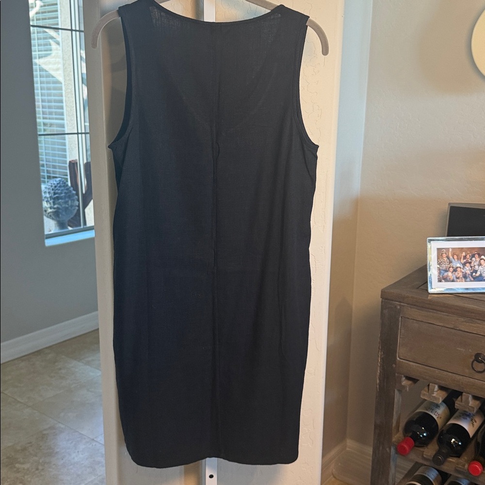 Orvis Linen Dress With Pockets Black - Picture 3 of 8